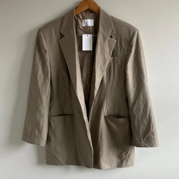 OAK + FORT Beige Single-Breasted Blazer - Picture 2 of 13